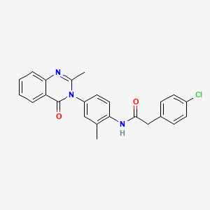 molecular formula C24H20ClN3O2 B2524985 2-(4-chlorophenyl)-N-[2-methyl-4-(2-methyl-4-oxo-3,4-dihydroquinazolin-3-yl)phenyl]acetamide CAS No. 903329-24-8