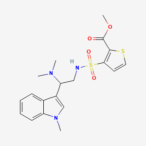 molecular formula C19H23N3O4S2 B2524993 methyl 3-(N-(2-(dimethylamino)-2-(1-methyl-1H-indol-3-yl)ethyl)sulfamoyl)thiophene-2-carboxylate CAS No. 1396679-53-0