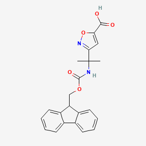 molecular formula C22H20N2O5 B2524994 3-[2-(9H-Fluoren-9-ylmethoxycarbonylamino)propan-2-yl]-1,2-oxazole-5-carboxylic acid CAS No. 2138365-40-7