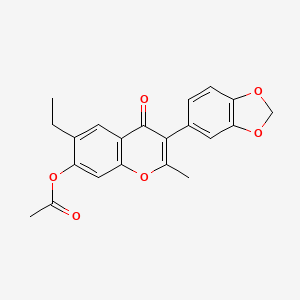 3-(benzo[d][1,3]dioxol-5-yl)-6-ethyl-2-methyl-4-oxo-4H-chromen-7-yl acetate