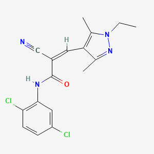 (Z)-2-cyano-N-(2,5-dichlorophenyl)-3-(1-ethyl-3,5-dimethylpyrazol-4-yl)prop-2-enamide
