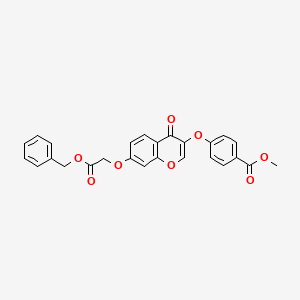Phenylmethyl 2-{3-[4-(methoxycarbonyl)phenoxy]-4-oxochromen-7-yloxy}acetate