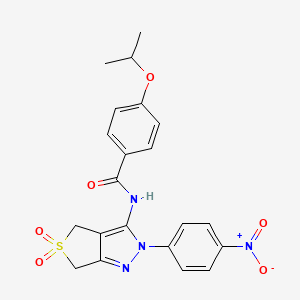 4-isopropoxy-N-(2-(4-nitrophenyl)-5,5-dioxido-4,6-dihydro-2H-thieno[3,4-c]pyrazol-3-yl)benzamide