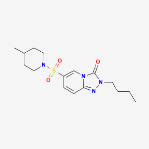 molecular formula C16H24N4O3S B2525012 2-butyl-6-[(4-methylpiperidin-1-yl)sulfonyl][1,2,4]triazolo[4,3-a]pyridin-3(2H)-one CAS No. 1251607-63-2