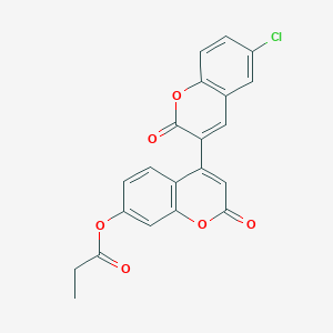4-(6-Chloro-2-oxochromen-3-yl)-2-oxochromen-7-yl propanoate