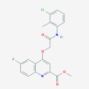 molecular formula C20H16ClFN2O4 B2525026 Methyl 4-(2-((3-chloro-2-methylphenyl)amino)-2-oxoethoxy)-6-fluoroquinoline-2-carboxylate CAS No. 1358248-62-0