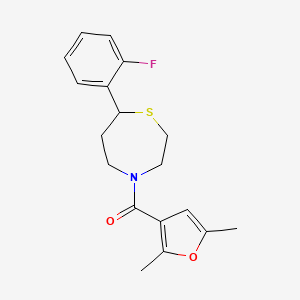 (2,5-Dimethylfuran-3-yl)(7-(2-fluorophenyl)-1,4-thiazepan-4-yl)methanone