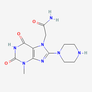 2-(3-Methyl-2,6-dioxo-8-piperazin-1-ylpurin-7-yl)acetamide
