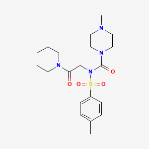 4-methyl-N-(2-oxo-2-(piperidin-1-yl)ethyl)-N-tosylpiperazine-1-carboxamide