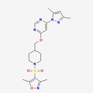 4-[4-[[6-(3,5-Dimethylpyrazol-1-yl)pyrimidin-4-yl]oxymethyl]piperidin-1-yl]sulfonyl-3,5-dimethyl-1,2-oxazole