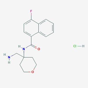 N-[4-(Aminomethyl)oxan-4-yl]-4-fluoronaphthalene-1-carboxamide;hydrochloride