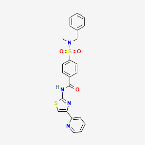molecular formula C23H20N4O3S2 B2525046 4-(N-benzyl-N-methylsulfamoyl)-N-(4-(pyridin-2-yl)thiazol-2-yl)benzamide CAS No. 442556-99-2