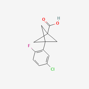 molecular formula C12H10ClFO2 B2525052 3-(5-Chloro-2-fluorophenyl)bicyclo[1.1.1]pentane-1-carboxylic acid CAS No. 2287298-65-9
