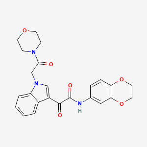 molecular formula C24H23N3O6 B2525054 N-(2,3-dihydro-1,4-benzodioxin-6-yl)-2-{1-[2-(morpholin-4-yl)-2-oxoethyl]-1H-indol-3-yl}-2-oxoacetamide CAS No. 872857-51-7