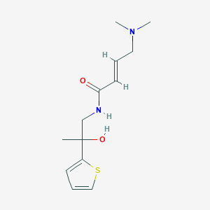 molecular formula C13H20N2O2S B2525057 (E)-4-(Dimethylamino)-N-(2-hydroxy-2-thiophen-2-ylpropyl)but-2-enamide CAS No. 2411333-09-8
