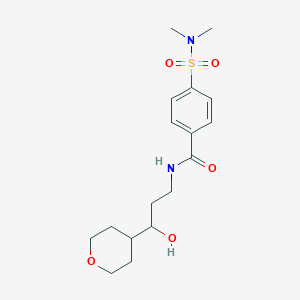 molecular formula C17H26N2O5S B2525079 4-(N,N-二甲基磺酰氨基)-N-(3-羟基-3-(四氢-2H-吡喃-4-基)丙基)苯甲酰胺 CAS No. 2034484-27-8