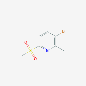 molecular formula C7H8BrNO2S B2525082 3-Bromo-2-methyl-6-(methylsulfonyl)pyridine CAS No. 1104451-37-7