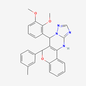molecular formula C27H24N4O3 B2525084 7-(2,3-dimethoxyphenyl)-6-(m-tolyl)-7,12-dihydro-6H-chromeno[4,3-d][1,2,4]triazolo[1,5-a]pyrimidine CAS No. 868147-94-8