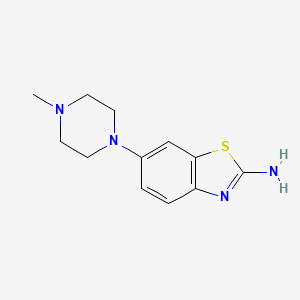 molecular formula C12H16N4S B2525091 6-(4-Methylpiperazin-1-yl)-1,3-benzothiazol-2-amine CAS No. 950769-57-0
