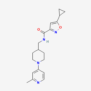 molecular formula C19H24N4O2 B2525095 5-cyclopropyl-N-((1-(2-methylpyridin-4-yl)piperidin-4-yl)methyl)isoxazole-3-carboxamide CAS No. 2034381-96-7