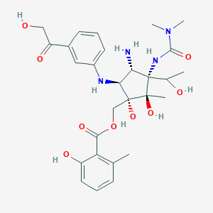 molecular formula C28H38N4O9 B025251 8''-Hydroxypactamycin CAS No. 104820-97-5