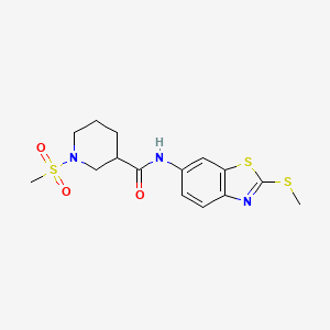 molecular formula C15H19N3O3S3 B2525100 1-(methylsulfonyl)-N-(2-(methylthio)benzo[d]thiazol-6-yl)piperidine-3-carboxamide CAS No. 1058398-10-9