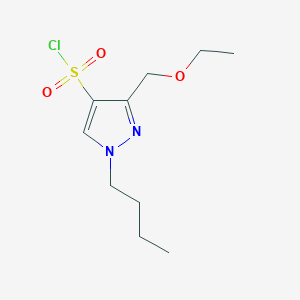 molecular formula C10H17ClN2O3S B2525101 1-butyl-3-(ethoxymethyl)-1H-pyrazole-4-sulfonyl chloride CAS No. 1856090-77-1