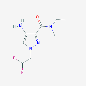 molecular formula C9H14F2N4O B2525110 4-Amino-1-(2,2-difluoroethyl)-N-ethyl-N-methyl-1H-pyrazole-3-carboxamide CAS No. 2101199-31-7