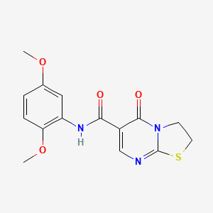 molecular formula C15H15N3O4S B2525112 N-(2,5-dimethoxyphenyl)-5-oxo-3,5-dihydro-2H-thiazolo[3,2-a]pyrimidine-6-carboxamide CAS No. 443329-96-2