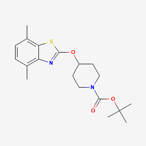 molecular formula C19H26N2O3S B2525116 tert-butyl 4-[(4,7-dimethyl-1,3-benzothiazol-2-yl)oxy]piperidine-1-carboxylate CAS No. 2034327-91-6