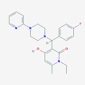 molecular formula C24H27FN4O2 B2525147 1-ethyl-3-((4-fluorophenyl)(4-(pyridin-2-yl)piperazin-1-yl)methyl)-4-hydroxy-6-methylpyridin-2(1H)-one CAS No. 939240-46-7