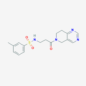 molecular formula C17H20N4O3S B2525155 3-methyl-N-(3-oxo-3-{5H,6H,7H,8H-pyrido[4,3-d]pyrimidin-6-yl}propyl)benzene-1-sulfonamide CAS No. 1797183-79-9