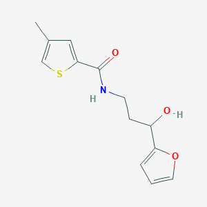 molecular formula C13H15NO3S B2525163 N-[3-(Furan-2-YL)-3-hydroxypropyl]-4-methylthiophene-2-carboxamide CAS No. 1421498-29-4