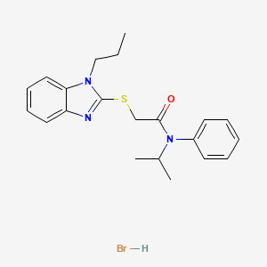 molecular formula C21H26BrN3OS B2525171 N-isopropyl-N-phenyl-2-((1-propyl-1H-benzo[d]imidazol-2-yl)thio)acetamide hydrobromide CAS No. 475158-05-5