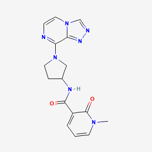 molecular formula C16H17N7O2 B2525173 N-(1-([1,2,4]triazolo[4,3-a]pyrazin-8-yl)pyrrolidin-3-yl)-1-methyl-2-oxo-1,2-dihydropyridine-3-carboxamide CAS No. 2034295-53-7