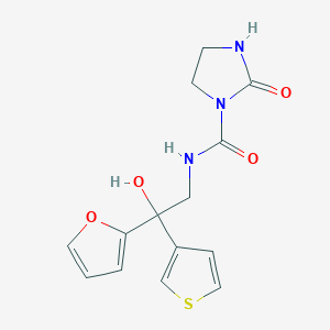 B2525181 N-(2-(furan-2-yl)-2-hydroxy-2-(thiophen-3-yl)ethyl)-2-oxoimidazolidine-1-carboxamide CAS No. 2034483-31-1