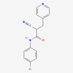 molecular formula C15H12BrN3O B2525195 N-(4-bromophenyl)-2-cyano-3-(pyridin-4-yl)propanamide CAS No. 483359-42-8