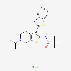 N-(3-(benzo[d]thiazol-2-yl)-6-isopropyl-4,5,6,7-tetrahydrothieno[2,3-c]pyridin-2-yl)pivalamide hydrochloride