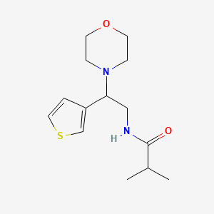molecular formula C14H22N2O2S B2525217 N-(2-morpholino-2-(thiophen-3-yl)ethyl)isobutyramide CAS No. 946374-69-2