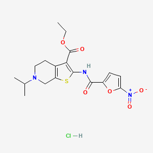 Ethyl 6-isopropyl-2-(5-nitrofuran-2-carboxamido)-4,5,6,7-tetrahydrothieno[2,3-c]pyridine-3-carboxylate hydrochloride