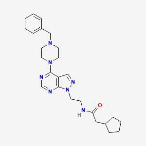 N-(2-(4-(4-benzylpiperazin-1-yl)-1H-pyrazolo[3,4-d]pyrimidin-1-yl)ethyl)-2-cyclopentylacetamide