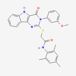 N-mesityl-2-((3-(3-methoxyphenyl)-4-oxo-4,5-dihydro-3H-pyrimido[5,4-b]indol-2-yl)thio)acetamide