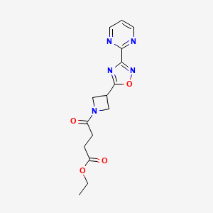 Ethyl 4-oxo-4-(3-(3-(pyrimidin-2-yl)-1,2,4-oxadiazol-5-yl)azetidin-1-yl)butanoate