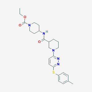 molecular formula C25H33N5O3S B2525239 ethyl 4-(1-{6-[(4-methylphenyl)sulfanyl]pyridazin-3-yl}piperidine-3-amido)piperidine-1-carboxylate CAS No. 1114600-41-7