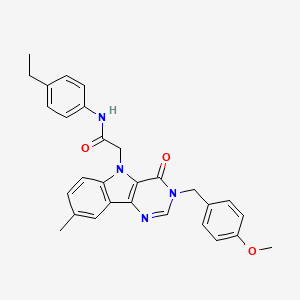 N-(4-ethylphenyl)-2-(3-(4-methoxybenzyl)-8-methyl-4-oxo-3H-pyrimido[5,4-b]indol-5(4H)-yl)acetamide