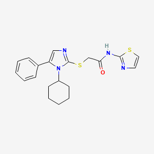 2-((1-cyclohexyl-5-phenyl-1H-imidazol-2-yl)thio)-N-(thiazol-2-yl)acetamide