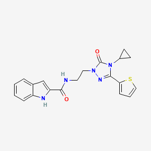 N-(2-(4-cyclopropyl-5-oxo-3-(thiophen-2-yl)-4,5-dihydro-1H-1,2,4-triazol-1-yl)ethyl)-1H-indole-2-carboxamide