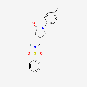 4-methyl-N-((5-oxo-1-(p-tolyl)pyrrolidin-3-yl)methyl)benzenesulfonamide