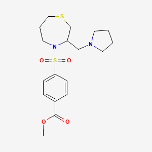 Methyl 4-((3-(pyrrolidin-1-ylmethyl)-1,4-thiazepan-4-yl)sulfonyl)benzoate