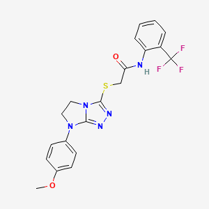 2-((7-(4-methoxyphenyl)-6,7-dihydro-5H-imidazo[2,1-c][1,2,4]triazol-3-yl)thio)-N-(2-(trifluoromethyl)phenyl)acetamide